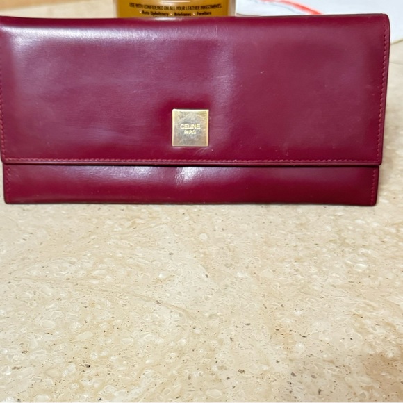 Celine Purple Leather Long Bifold Snap Closure Wallet - Picture 2 of 15